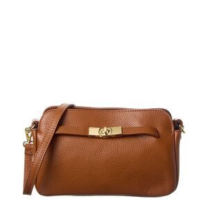 Italian Leather Crossbody, Brown